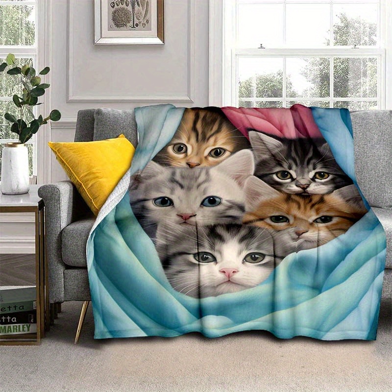 VIKAMA Cute Kittens Fleece Bla - Pet Beds review and price